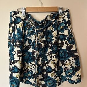LOFT Blue and White Floral Skirt